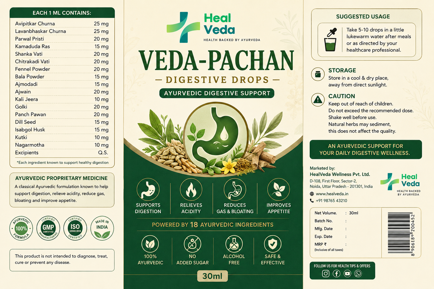 Veda-Pachan | Ayurvedic Digestive Drops