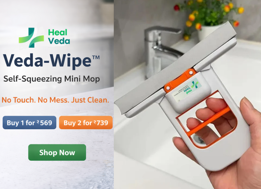Veda-Wipe | Self-Squeezing Foldable Mop